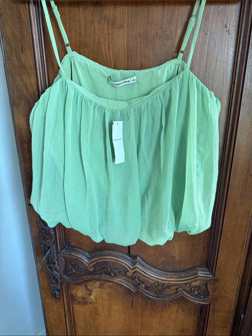Abercrombie & Fitch Mint Green Bubble Hem Camisole